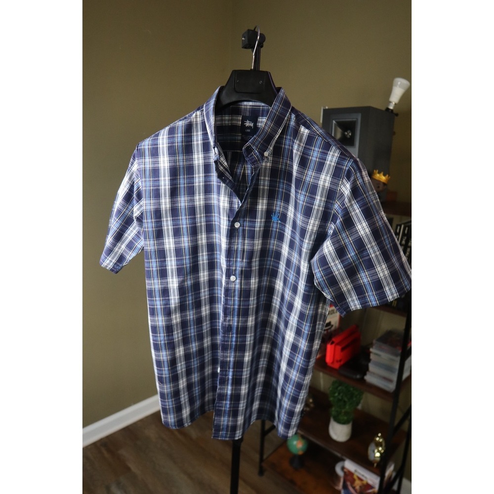 Vintage Stussy Shirt Mens XLarge Plaid With Stussy Crown 90s/00s